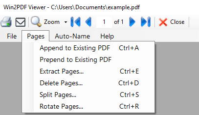 Win2PDF Desktop Extract Pages