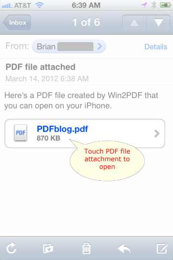 how to pdf attachment in iphone