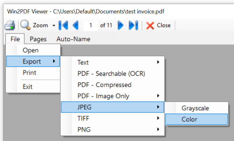 Win2PDF Desktop - Export XPS to JPEG