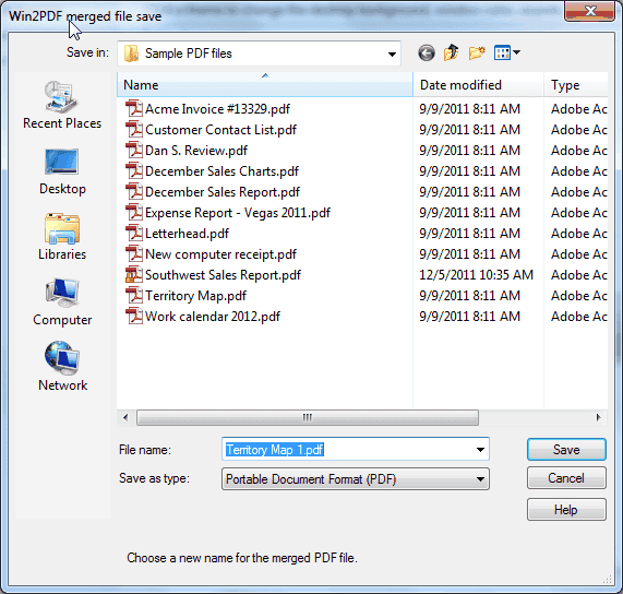 File save window after merging