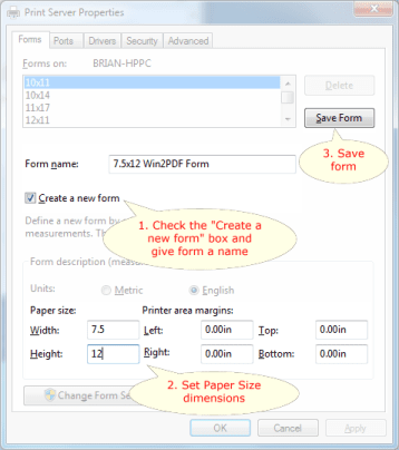 How To Create A Custom Paper Size In Windows 7 Or Windows Server 08