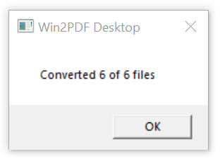 Win2PDF Desktop - Batch Merge Complete