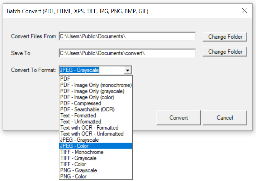 Win2PDF Desktop - Batch Convert ODT to JPG