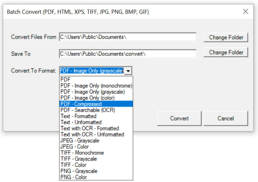 Win2PDF Desktop - Batch Convert XPS to Compressed PDF