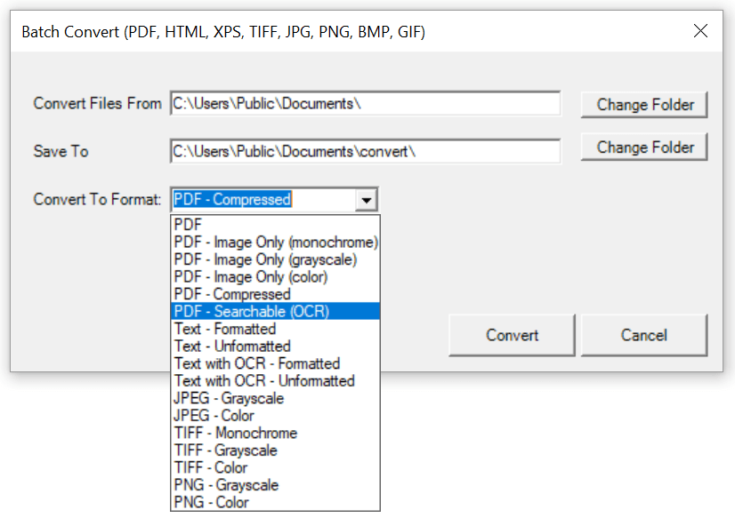 Win2PDF Desktop - Batch Convert ODT to Searchable PDF