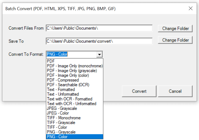 Win2PDF Desktop - Batch Convert GIF to PNG 