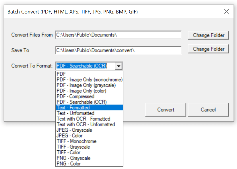Win2PDF Desktop - Batch Convert BMP to Text