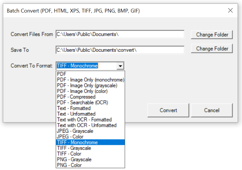 Win2PDF Desktop - Batch Convert PDF to TIFF
