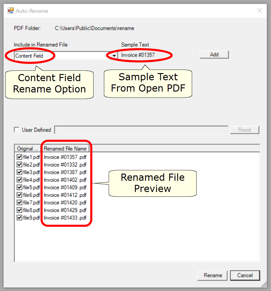 Win2PDF Auto-Rename Content Field