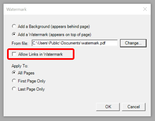 Win2PDF Desktop Allow Links