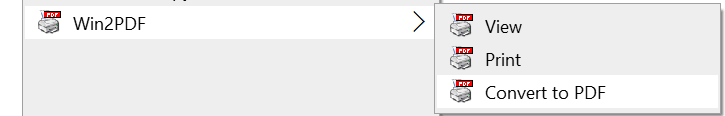 Win2PDF Explorer Convert To PDF Context Menu Win2PDF Explorer Convert To PDF Context Menu