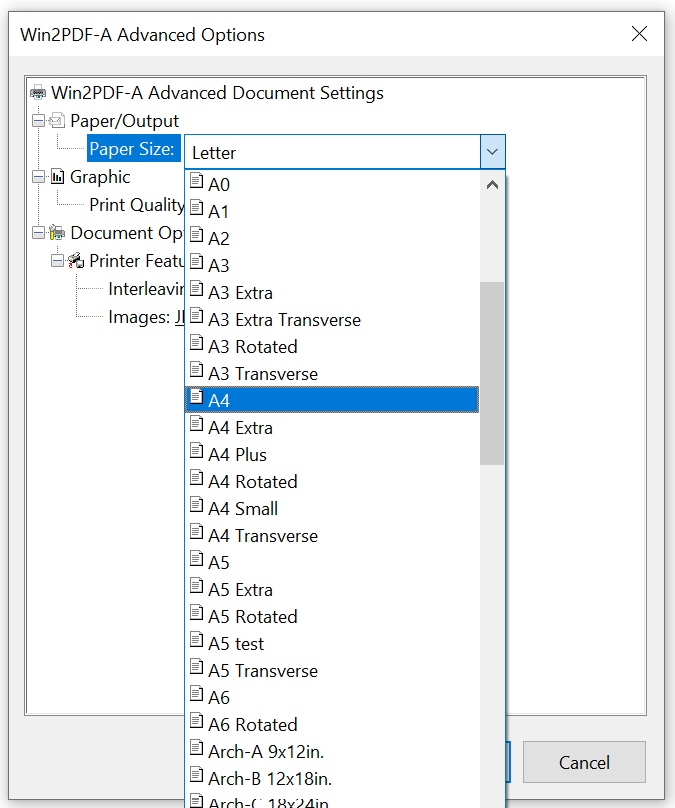 Paper Sizes