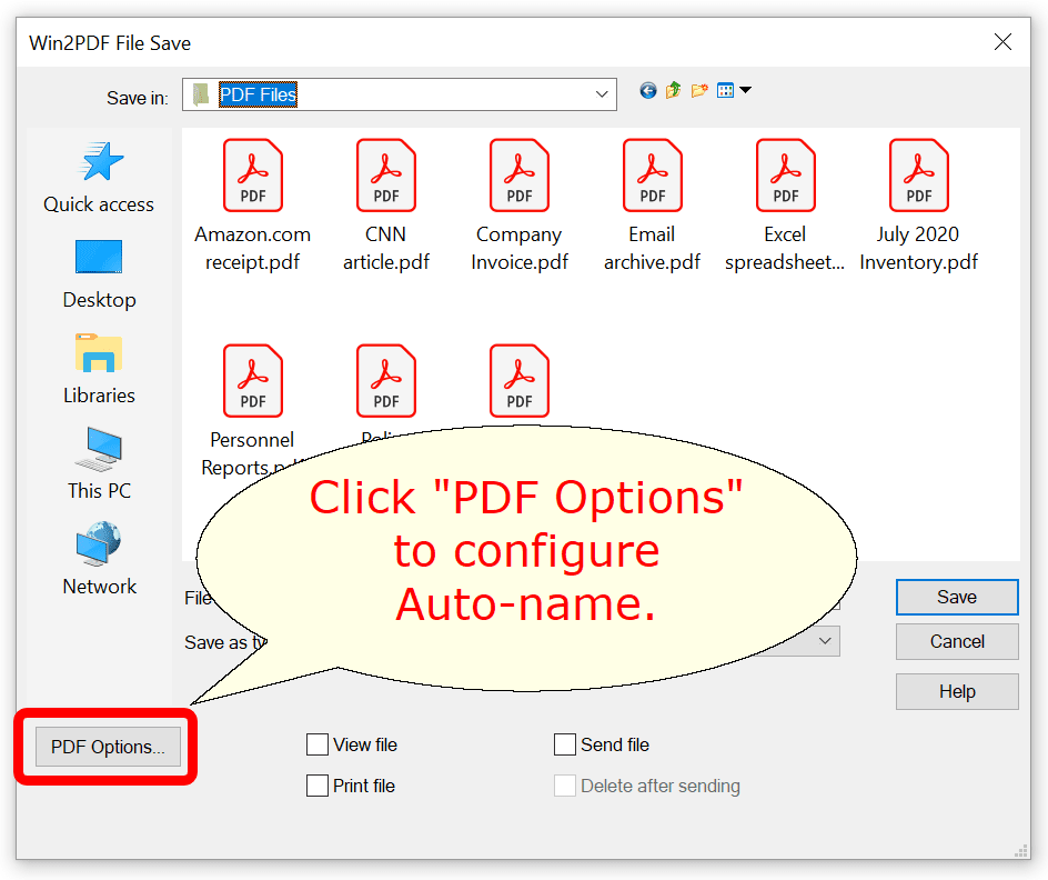 Auto-name Files and Configure File Save Naming