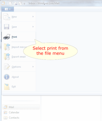 Windows Live screen for printing to Win2PDF